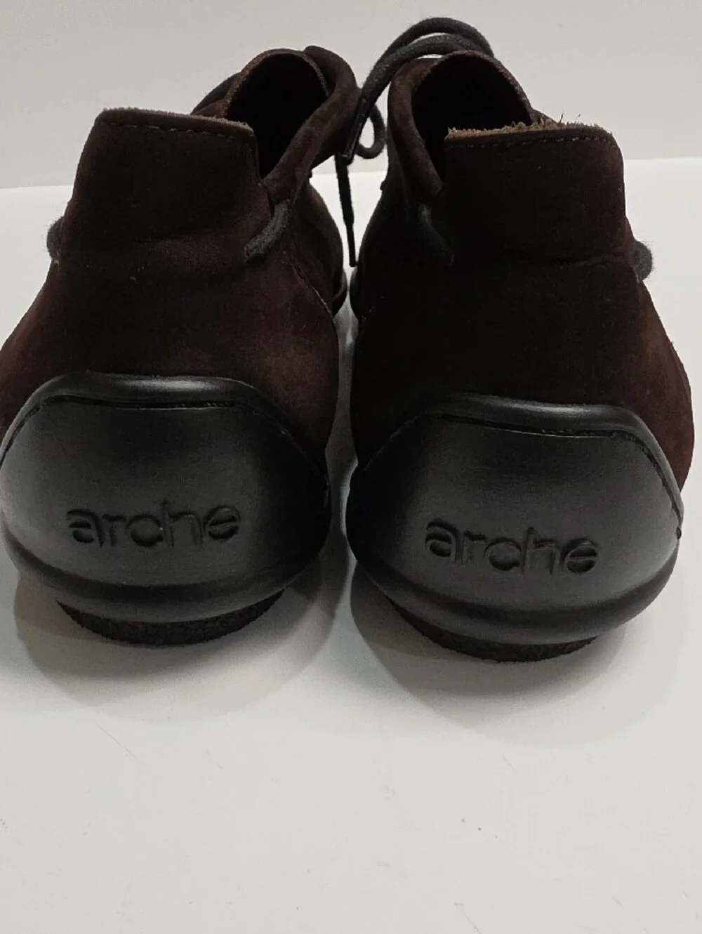 Arche France Dark Brown Suede Square-Toe Lace-Up Loafers / Oxfords - Size 10